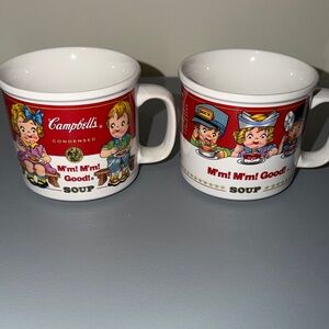 Vintage 1993 Campbell's Red Retro Soup Mugs - Set of 2